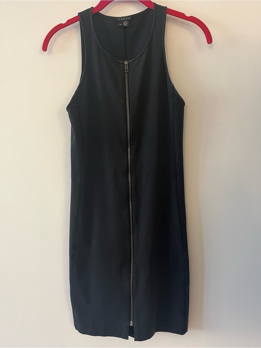 Theory Cotton Sleeveless Zip-Front Mini Dress Sz 00